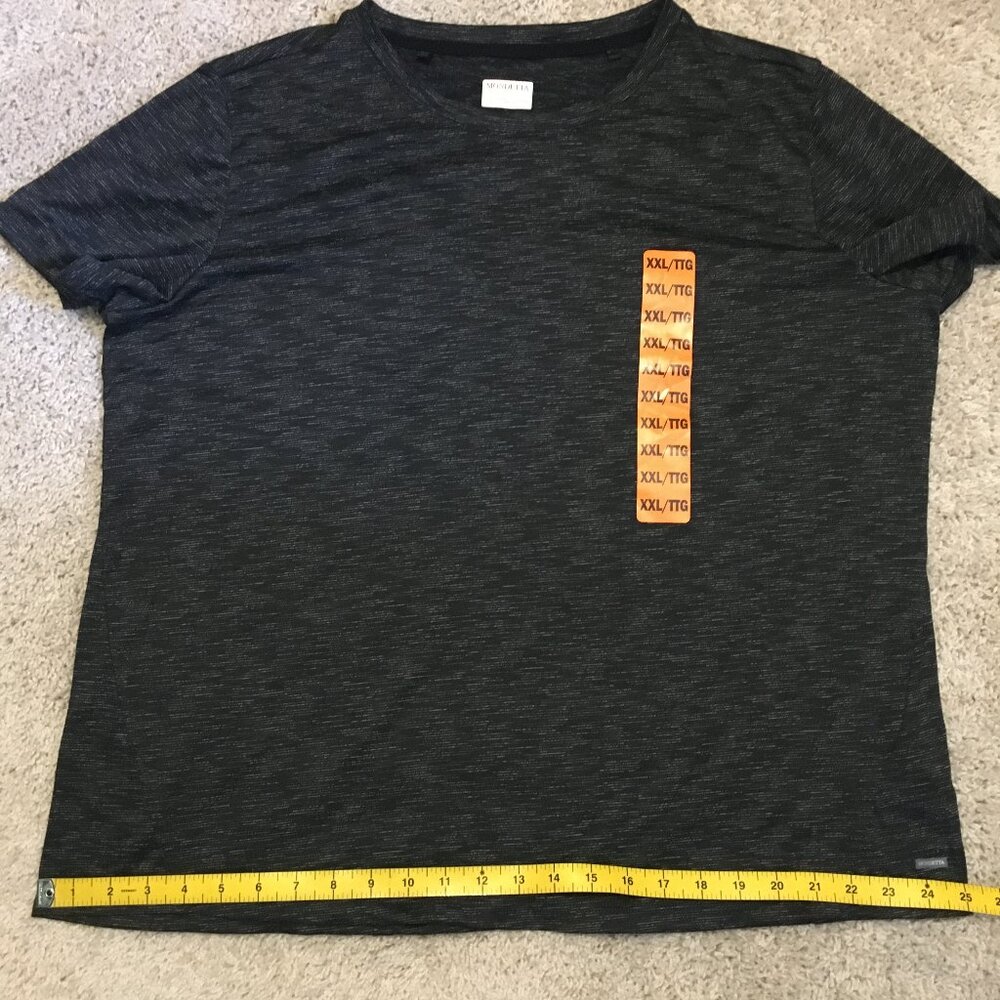 NWT Mondetta Performance Driven Athletic Tee XXL Dark Heathered Grey, White NEW - Picture 13 of 15